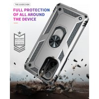 Newface Xiaomi Redmi K40 Kılıf Sofya Yüzüklü Silikon Kapak - Gümüş