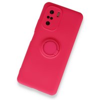 Newface Xiaomi Redmi K40 Kılıf Viktor Yüzüklü Silikon - Pembe