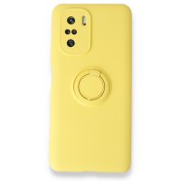 Newface Xiaomi Redmi K40 Kılıf Viktor Yüzüklü Silikon - Sarı