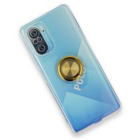 Newface Xiaomi Redmi K40 Pro Kılıf Gros Yüzüklü Silikon - Gold