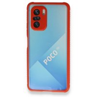 Newface Xiaomi Redmi K40 Pro Kılıf Miami Şeffaf Silikon - Kırmızı