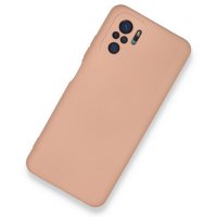 Newface Xiaomi Redmi Note 10 Kılıf Nano içi Kadife Silikon - Pudra