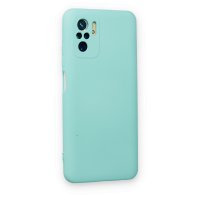 Newface Xiaomi Redmi Note 10 Kılıf Nano içi Kadife Silikon - Su Yeşili