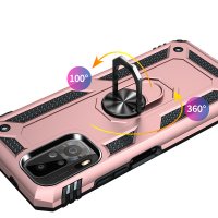 Newface Xiaomi Redmi Note 10 Kılıf Sofya Yüzüklü Silikon Kapak - Rose