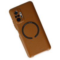 Newface Xiaomi Redmi Note 10 Pro Kılıf Hola Magneticsafe Kapak - Kahverengi