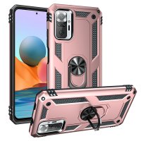 Newface Xiaomi Redmi Note 10 Pro Kılıf Sofya Yüzüklü Silikon Kapak - Rose