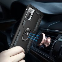 Newface Xiaomi Redmi Note 10 Pro Kılıf Sofya Yüzüklü Silikon Kapak - Siyah