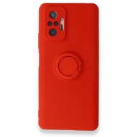 Newface Xiaomi Redmi Note 10 Pro Kılıf Viktor Yüzüklü Silikon - Kırmızı