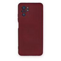 Newface Xiaomi Redmi Note 10S Kılıf Nano içi Kadife Silikon - Bordo