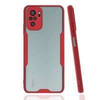 Newface Xiaomi Redmi Note 10S Kılıf Platin Silikon - Kırmızı