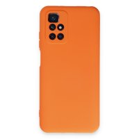 Newface Xiaomi Redmi Note 11 4G Kılıf Nano içi Kadife Silikon - Turuncu