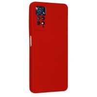 Newface Xiaomi Redmi Note 11 Pro Kılıf Nano içi Kadife Silikon - Kırmızı