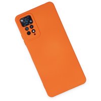 Newface Xiaomi Redmi Note 11 Pro Kılıf Nano içi Kadife Silikon - Turuncu