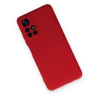 Newface Xiaomi Redmi Note 11T Kılıf Nano içi Kadife Silikon - Kırmızı