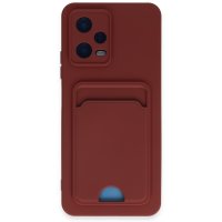 Newface Xiaomi Redmi Note 12 4G Kılıf Kelvin Kartvizitli Silikon - Bordo