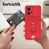 Newface Xiaomi Redmi Note 12 4G Kılıf Zuma Kartvizitli Yüzüklü Silikon - Pembe