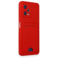 Newface Xiaomi Redmi Note 12 5G Kılıf Kelvin Kartvizitli Silikon - Kırmızı