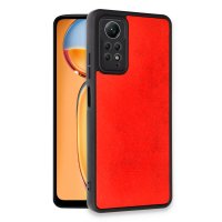 Newface Xiaomi Redmi Note 12 Pro 4G Kılıf Aras Deri Kapak - Kırmızı