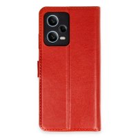 Newface Xiaomi Redmi Note 12 Pro 5G Kılıf Trend S Plus Kapaklı Kılıf - Kırmızı