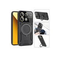 Newface Xiaomi Redmi Note 13 4G Kılıf Joy Lens Standlı Kapak - Kırmızı