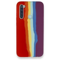 Newface Xiaomi Redmi Note 8 Kılıf Ebruli Lansman Silikon - Kırmızı-Mor