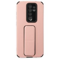 Newface Xiaomi Redmi Note 8 Pro Kılıf Mega Standlı Silikon - Pudra