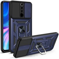 Newface Xiaomi Redmi Note 8 Pro Kılıf Pars Lens Yüzüklü Silikon - Lacivert