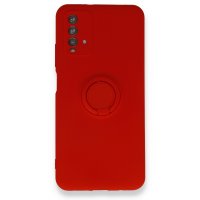 Newface Xiaomi Redmi Note 9 4G Kılıf Viktor Yüzüklü Silikon - Kırmızı