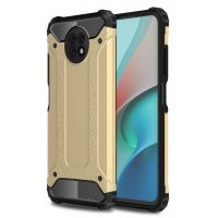 Newface Xiaomi Redmi Note 9 5G Kılıf Tank Silikon Kapak - Gold