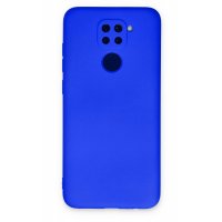 Newface Xiaomi Redmi Note 9 Kılıf Nano içi Kadife Silikon - Koyu Mavi