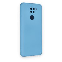 Newface Xiaomi Redmi Note 9 Kılıf Nano içi Kadife Silikon - Mavi