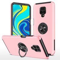 Newface Xiaomi Redmi Note 9 Pro Kılıf Elit Yüzüklü Kapak - Pembe