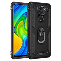 Newface Xiaomi Redmi Note 9 Kılıf Sofya Yüzüklü Silikon Kapak - Siyah