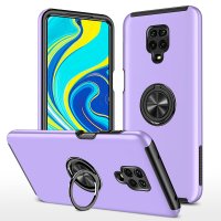 Newface Xiaomi Redmi Note 9S Kılıf Elit Yüzüklü Kapak - Mor