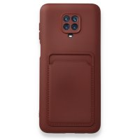 Newface Xiaomi Redmi Note 9S Kılıf Kelvin Kartvizitli Silikon - Bordo