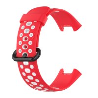 Newface Xiaomi Redmi Watch 2 Lite Spor Delikli Kordon - Kırmızı-Beyaz