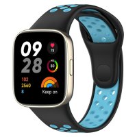 Newface Xiaomi Redmi Watch 3 Spor Delikli Kordon - Siyah-Mavi