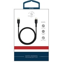 Santa Barbara Polo Racquet Club Basil 3in1 USB to Type-C Lightning ve Micro Çıkışlı Data Şarj Kablosu - Siyah