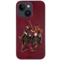 Santa Barbara Polo Racquet Club iPhone 14 Jockey Deri Kapak - Kırmızı