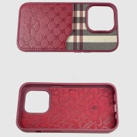 Santa Barbara Polo Racquet Club iPhone 14 Plaid Kartvizitli Kapak - Kırmızı