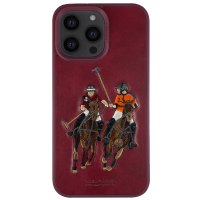 Santa Barbara Polo Racquet Club iPhone 14 Pro Jockey Deri Kapak - Kırmızı