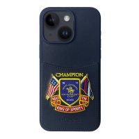 Santa Barbara Polo Racquet Club iPhone 15 Abner İçi Süet Nakış Desenli Kartvizitli Kılıf - Lacivert