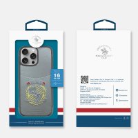 Santa Barbara Polo Racquet Club iPhone 16 Abner İçi Süet Nakış Desenli Kartvizitli Kılıf - Titan Gri