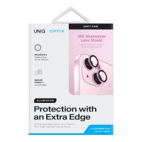 Uniq iPhone 15 Plus Optix Alüminyum Kamera Lens Koruyucu - Pembe