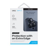 Uniq iPhone 15 Pro Max Optix Alüminyum Kamera Lens Koruyucu - Lacivert