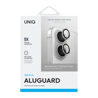 Uniq iPhone 16 Optix Alüminyum Kamera Lens Koruyucu - Gümüş