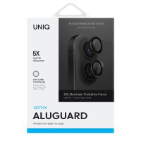 Uniq iPhone 16 Optix Alüminyum Kamera Lens Koruyucu - Siyah