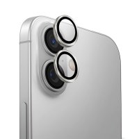 Uniq iPhone 16 Plus Optix Alüminyum Kamera Lens Koruyucu - Gümüş