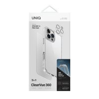 Uniq iPhone 16 Pro Clearvue 3in1 Set Kapak - Şeffaf