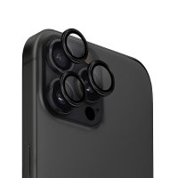 Uniq iPhone 16 Pro Max Optix Alüminyum Kamera Lens Koruyucu - Siyah